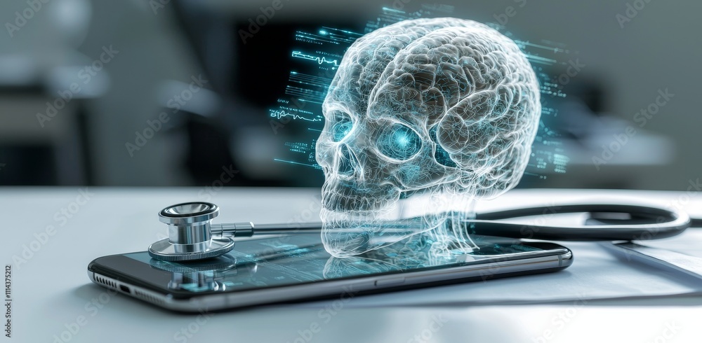 Aufkleber the concept of telemedicine involves a medical doctor using an online vr medical interface to commun
