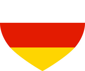 heart shaped icon South Ossetia Alania flag illustrator national of vector