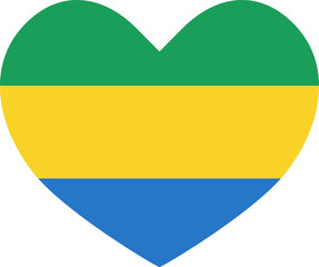 heart shaped icon Gabon flag illustrator national of vector