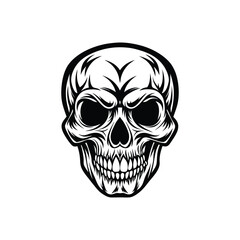 human skull silhouette icon vector illustration