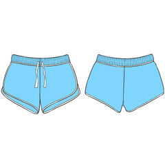 light blue women shorts mockup