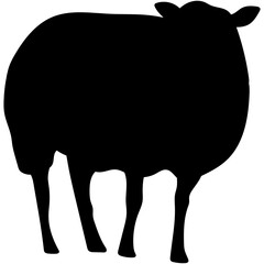 Sacrificial Animal Silhouette. Eid al-Adha Sacrificial Animal. Islamic Sacrifial Animal.
