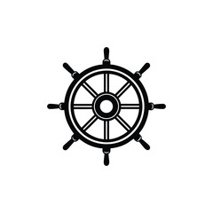 Obraz premium ship steering wheel illustration