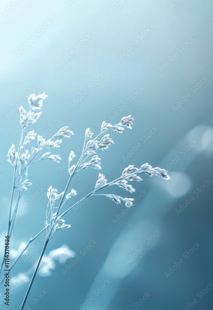 Poster a minimalist subtle blue background with delicate textures and a soft, ambient light.