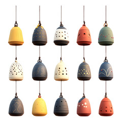 Obraz premium Colorful Decorative Hanging Bells for Home Decor