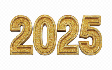 abstract 3d Happy new year 2025 typography background.