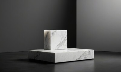 Elegant Marble Cube Display