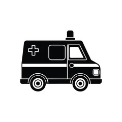 Ambulance Icon Silhouette - Minimalist Vector Design for Medical Themes