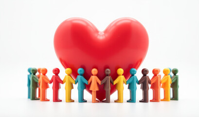 figurines around a red heart