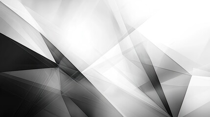 Abstract grayscale geometric shapes, modern art design, digital illustration, polygonal background