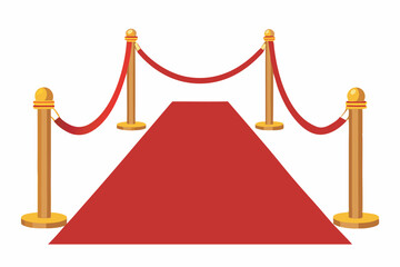 A red carpet with gold stanchions and red ropes, symbolizing elegance and prestige at a ceremonial event.