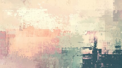 A soft, muted abstract pixel collage with subtle pixelation effects, creating a calming, textured visual in pastel tones