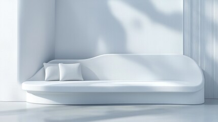 Modern Minimalist White Sofa Design in a Sunlit Room