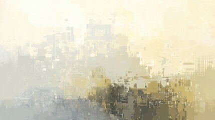 Fototapeta premium A soft muted pixel background with light yellow, beige, and gray tones, creating a modern, calming atmosphere with subtle pixelation