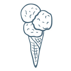 Line Art Illustration of Ice Cream. Vector Graphic.