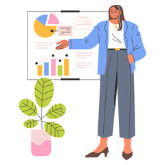 Businesswoman. Flat Vector Illustration