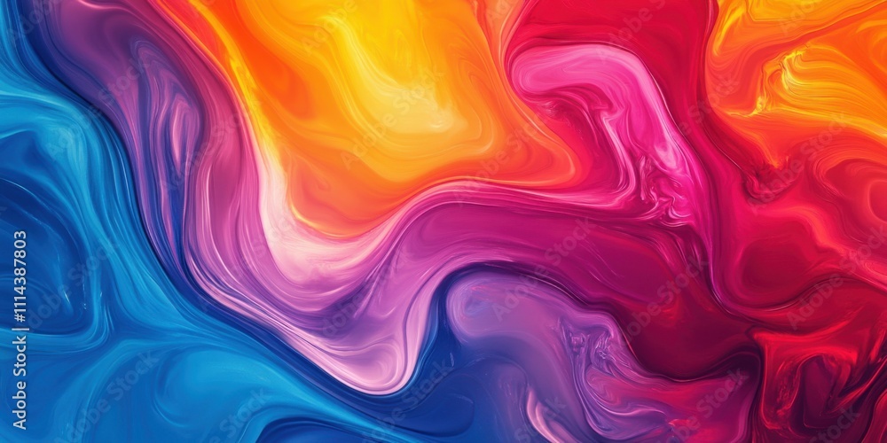 Poster abstract colorful swirls: vibrant hues and fluid forms in a dynamic artistic composition