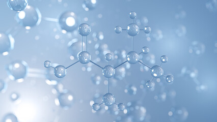 valine molecular structure 3d, amino acid, structural chemical formula view from a microscope
