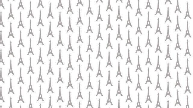 Eiffel Tower pattern illustration France Travel Landmark line art and silhouette
