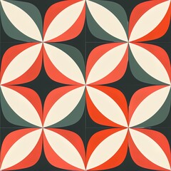 Fototapeta premium Abstract Geometric Pattern Red White and Gray Design