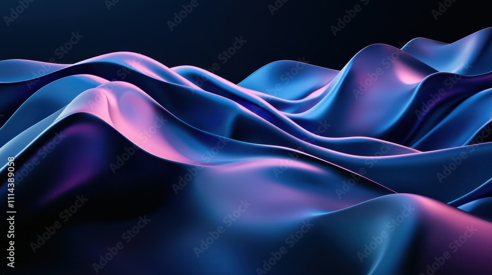 Poster futuristic abstract background with smooth gradient waves in vibrant colors