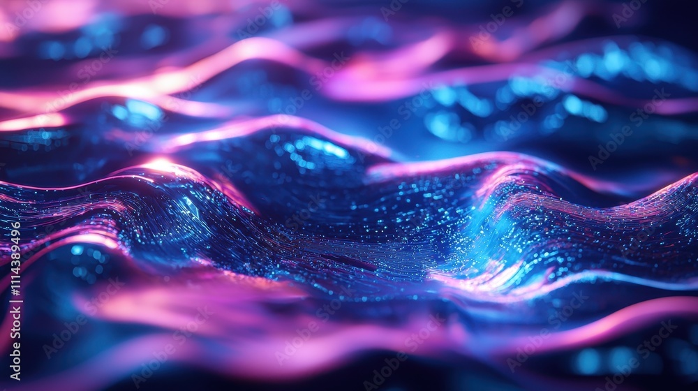 Poster abstract futuristic background with gradient waves in vibrant colors