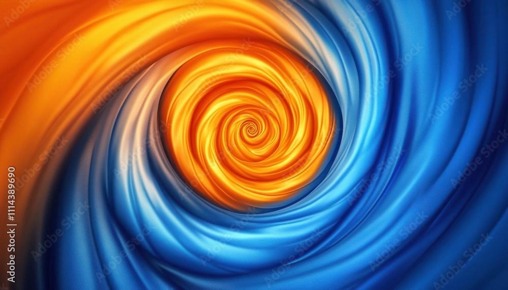Aufkleber abstract swirling patterns of blue and orange tones creating a vivid and dynamic motion effect for b