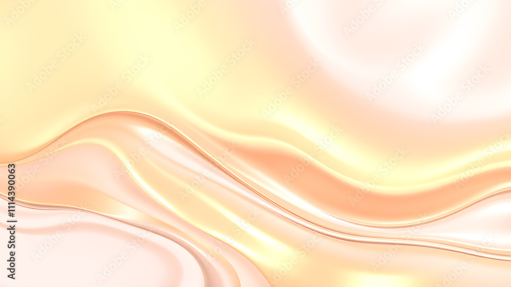 Poster abstract background with smooth lines in beige and white colors.
