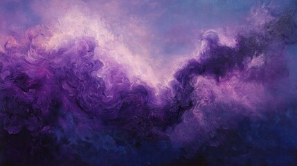 Fototapeta premium Illustration Artwork of Bright Purple Smoke Trail with Fine Mist and Glowing Texture, white background. Ai generated image