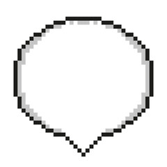 Pixel speech bubble isolated on white background. Pixel element. 8-bit style illustration.