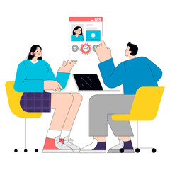 Young Business Woman. Flat Vector Illustration