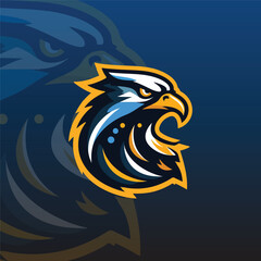 flat e-sport logo with a hawk or eagle head © Arzhye