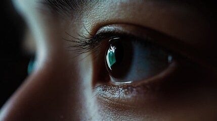 A detailed view of an individual's eye, useful for medical or educational purposes