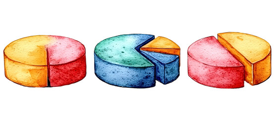 Data visualization techniques, watercolor concept, isolated on transparent background, cutout, png