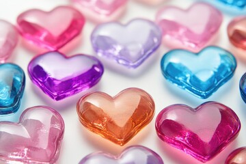 Obraz premium A collection of vibrant hearts captured up close
