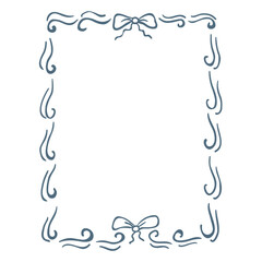 Line Art Illustration of Hand Drawn Frame. Vector Graphic.