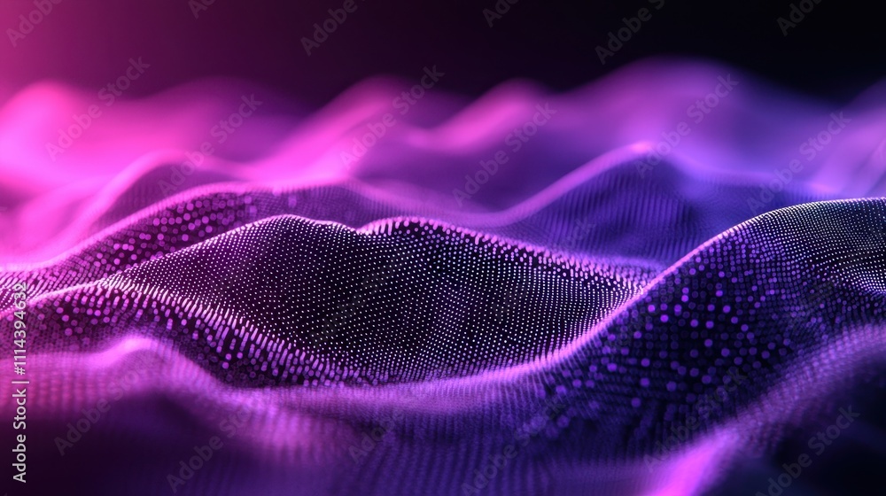 Aufkleber abstract futuristic gradient background with waves and dots in vibrant colors