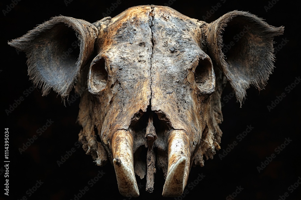 Poster a close-up view of an animal's head with its mouth open, suitable for use in nature and wildlife pho