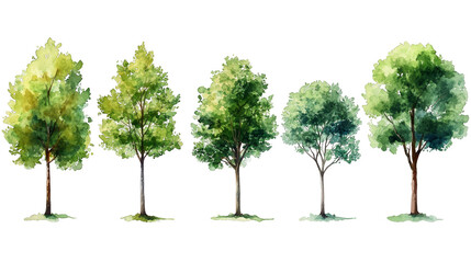 Obraz premium Rainkissed trees on fabric, serene nature textile art for home decor and wall hanging