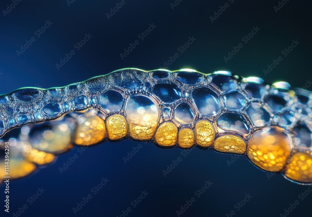 Poster captivating macro shot of soap bubbles displaying intricate patterns and beautiful light reflections