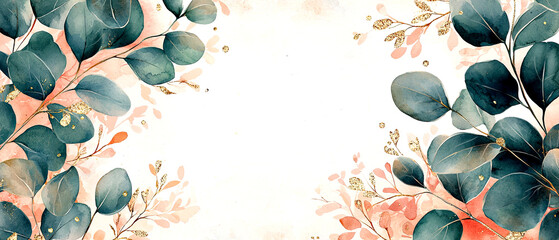Floral arrangement art display nature background digital illustration, watercolor concept