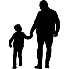 Father and Son Silhouette. 