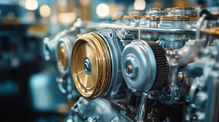 Fototapeta premium Automobile car gearbox with toothed wheels.