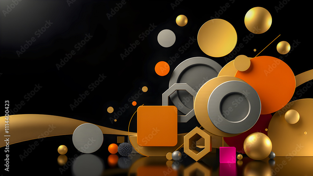 Aufkleber abstract geometric background with 3d elements. vector illustration for your design