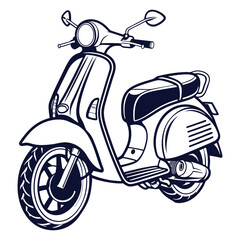 modern scooter silhouette vector illustration on a white background.