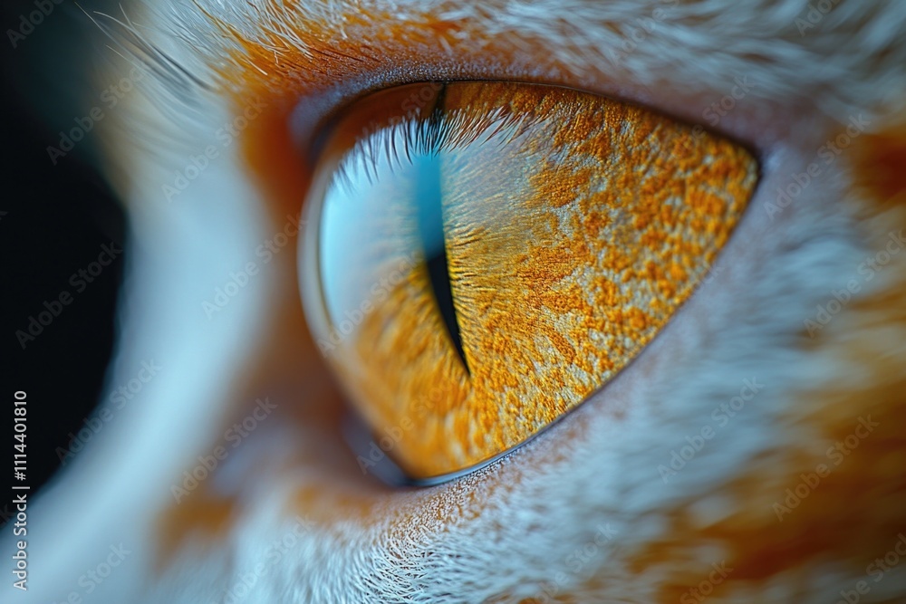 Poster close-up shot of a cat's eye with distinctive features