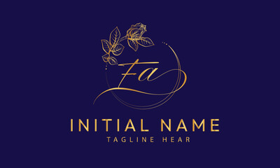 FA A F initial signature logo template vector