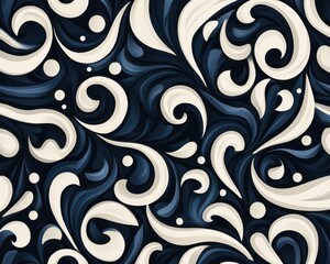 Abstract tattoo pattern featuring swirling lines and dots, isolated for clarity and boldness