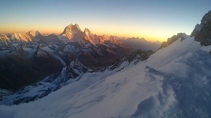 Obraz premium Majestic Himalayan Mountains Sunset Golden Hour View