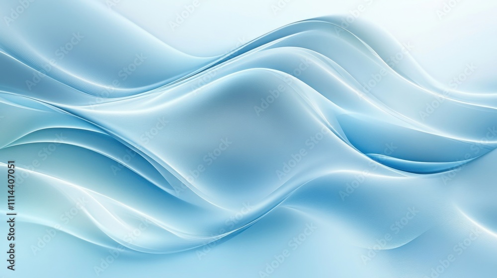 Poster elegant light blue abstract design with glowing nodes and fluid textures, emphasizing digital techno